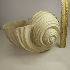 Large Faux Tan Sea Shell with flat bottom 7" tall